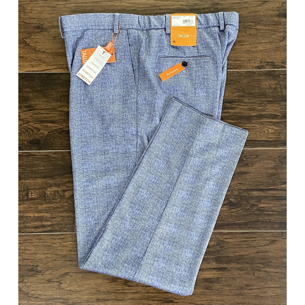 Tallia Men's Size 40x32 Vezzo Suit Trousers Dress Pants Flat Front Stretch NEW